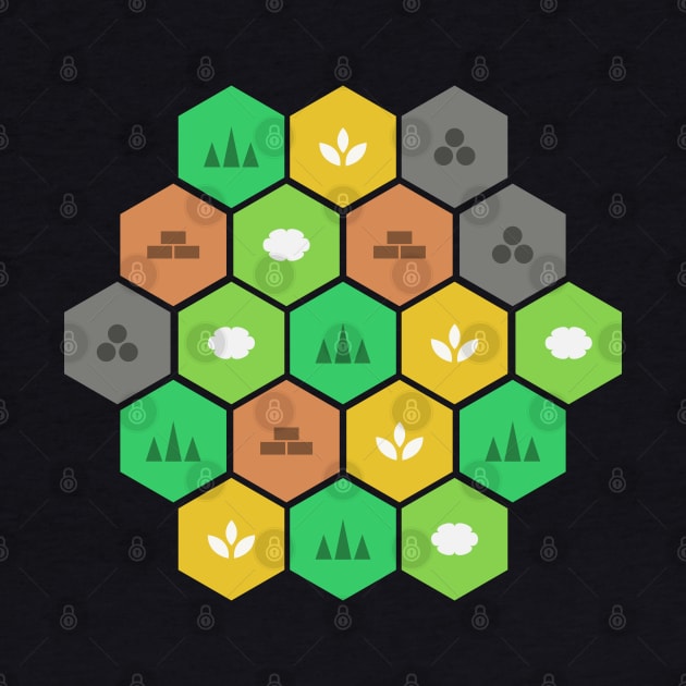 Minimalist Settlers Tile Board Games by pixeptional